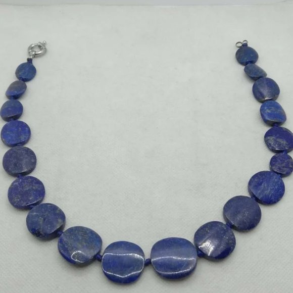 Lapis Lazuli Beaded Stone Necklace Choker, Tribal Stone Necklace, Beaded Necklac - Picture 4 of 7